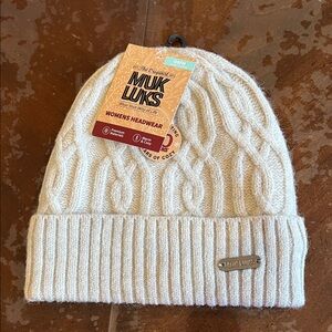 Muk Luks Ivory Cable Knit Beanie NWT